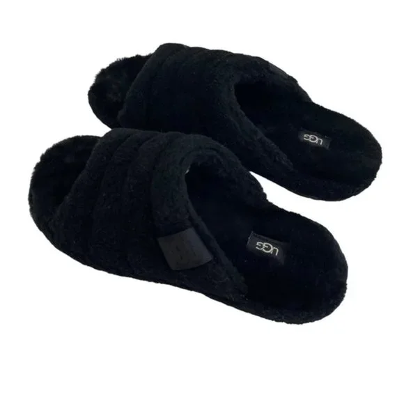 NEW UGG Men's Fluff You Slipper in Black Size 11 Slides - No box - Picture 2 of 5